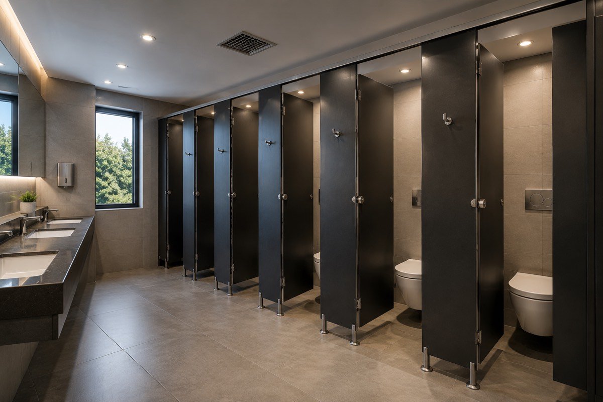 Commercial toilet cubicles